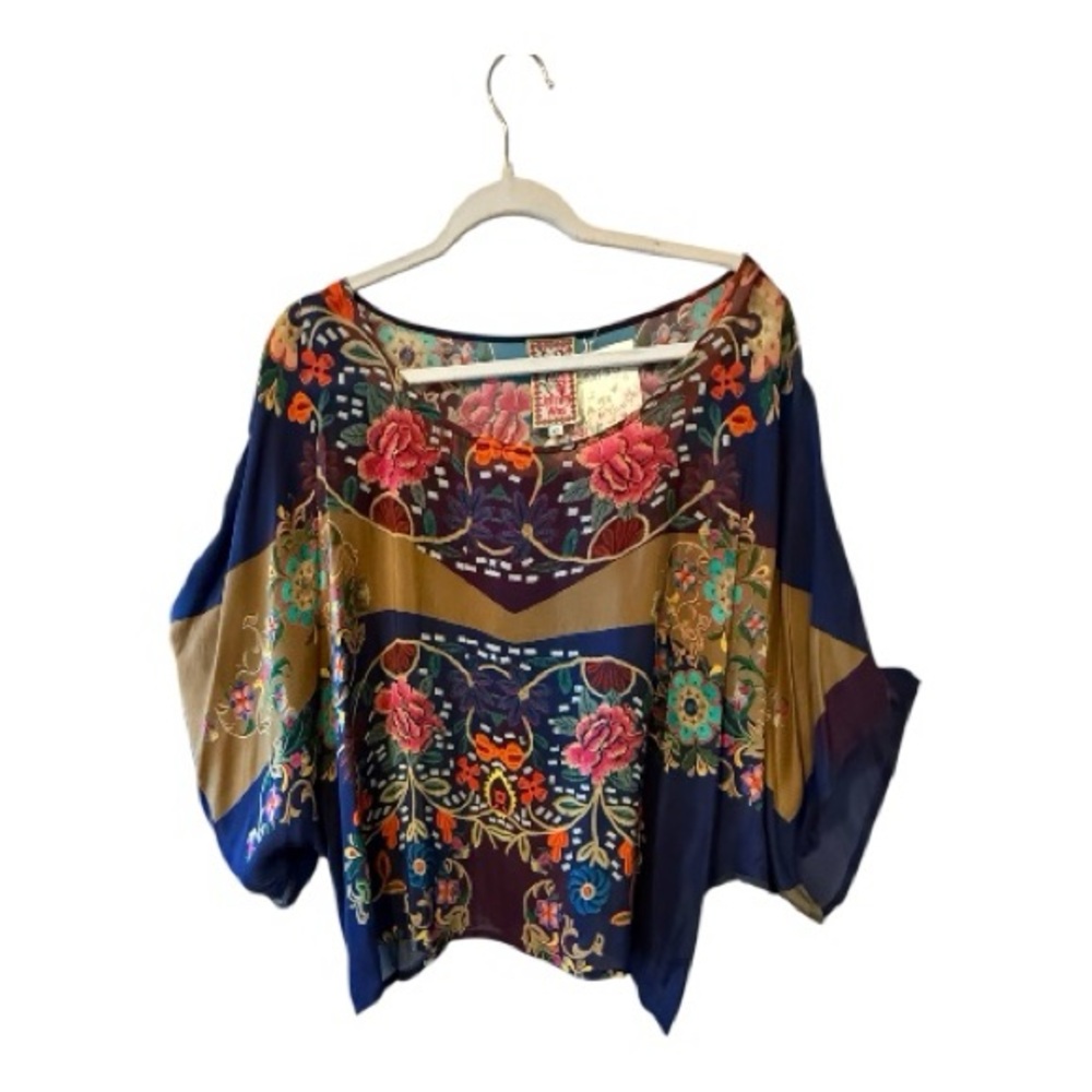 JOHNNY WAS Killiani Multicolor floral batwing cropped top/poncho, XXL - Picture 3 of 9